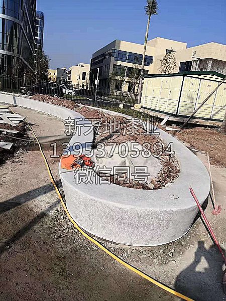 現澆水磨石花壇異形花壇座椅